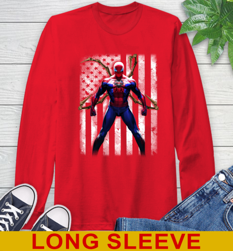 MLB Baseball Philadelphia Phillies Spider Man Avengers Marvel American Flag Shirt Long Sleeve T Shirt