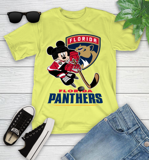 NHL Florida Panthers Mickey Mouse Disney Hockey T Shirt Youth T-Shirt 8