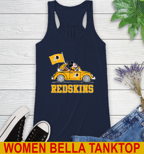 NFL Football Washington Redskins Pluto Mickey Driving Disney Shirt Racerback Tank 11