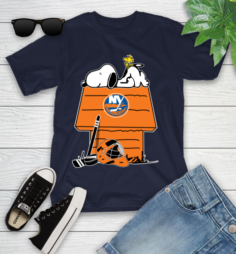 New York Islanders NHL Hockey Snoopy Woodstock The Peanuts Movie (1) Youth T-Shirt 3