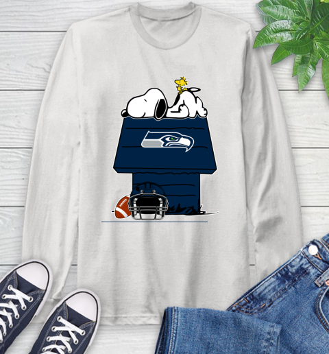 Seattle Seahawks NFL Football Snoopy Woodstock The Peanuts Movie Long Sleeve T-Shirt