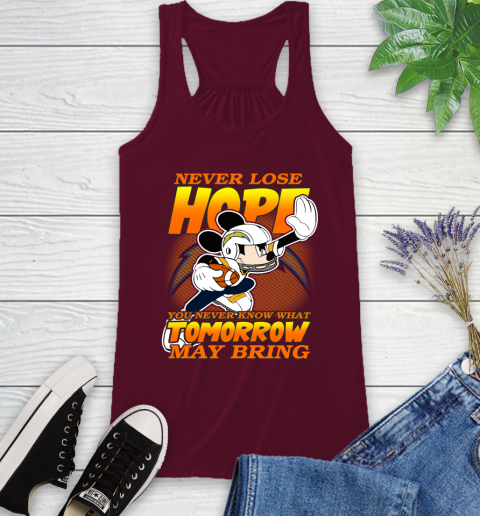 Los Angeles Chargers NFL Football Mickey Disney Never Lose Hope Racerback Tank 2