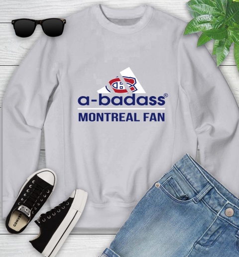 NHL A Badass Montreal Canadiens Fan Adidas Hockey Sports Youth Sweatshirt 3
