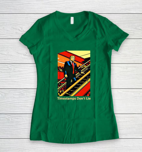 Rattle Trap 1776 Knew Before You Escalator Truth Women's V-Neck T-Shirt 3