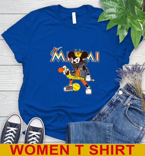 Miami Marlins MLB Baseball Mickey Peace Sign Sports Women's T-Shirt 10 Miami Marlins MLB Baseball Mickey Peace Sign Sports Women's T-Shirt - Image 10