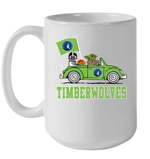 NBA Basketball Minnesota Timberwolves Darth Vader Baby Yoda Driving Star Wars Shirt Ceramic Mug 15oz