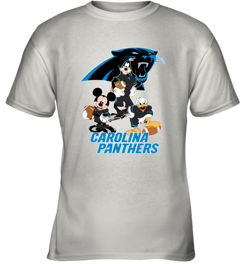 Mickey Donald Goofy The Three Carolina Panthers Football Youth T-Shirt