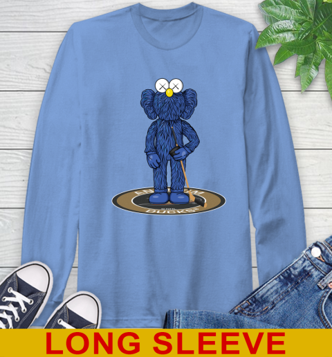 NHL Hockey Anaheim Ducks Kaws Bff Blue Figure Shirt Long Sleeve T-Shirt 11