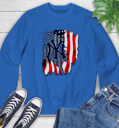 New York Yankees MLB Baseball American Flag Sweatshirt 9