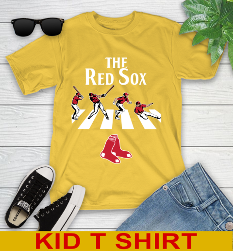 MLB Baseball Boston Red Sox The Beatles Rock Band Shirt Youth T-Shirt 9