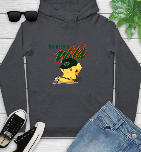 NHL Pikachu Hockey Sports Minnesota Wild Youth Hoodie 8