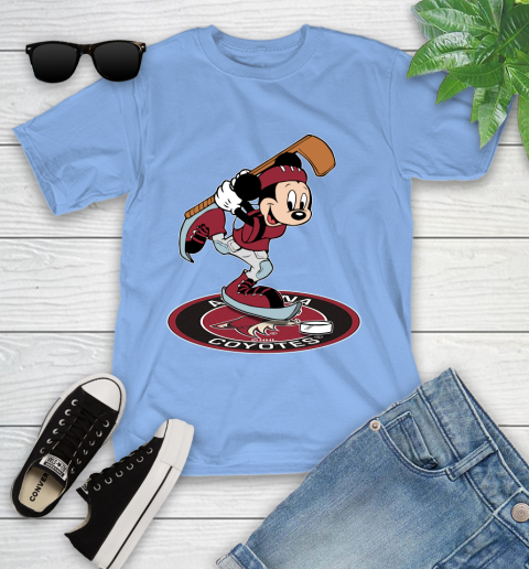 NHL Hockey Arizona Coyotes Cheerful Mickey Disney Shirt Youth T-Shirt 11
