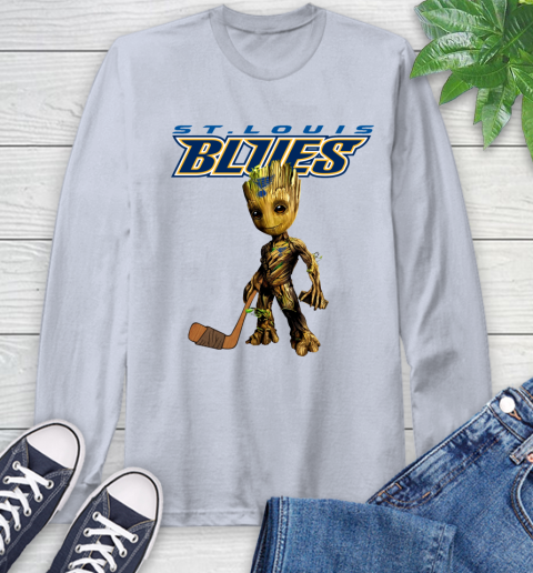 St.Louis Blues NHL Hockey Groot Marvel Guardians Of The Galaxy Long Sleeve T-Shirt 6