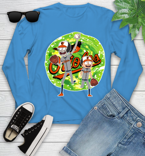 MLB Baltimore Orioles Rick And Morty Baseball Sports Youth Long Sleeve 7