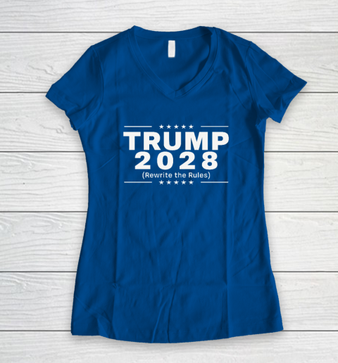 Trump 2028 Rewrite The Rules Women's V-Neck T-Shirt 5