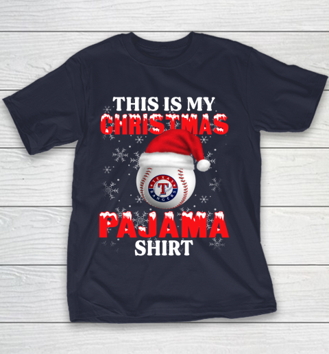 Texas Rangers This Is My Christmas Pajama Shirt MLB Youth T-Shirt - Image 3