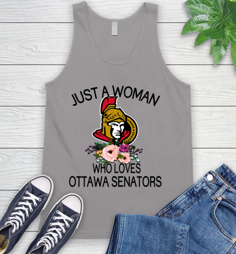 NHL Just A Woman Who Loves Ottawa Senators Hockey Sports Tank Top 2