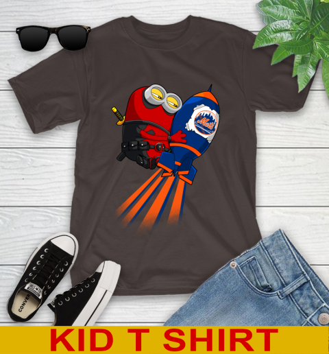MLB Baseball New York Mets Deadpool Minion Marvel Shirt Youth T-Shirt 6
