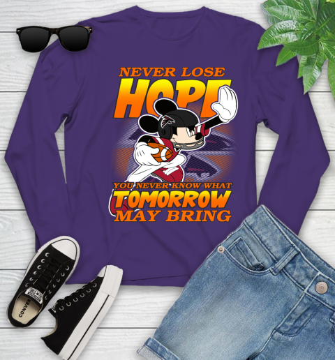 Atlanta Falcons NFL Football Mickey Disney Never Lose Hope (1) Youth Long Sleeve 4