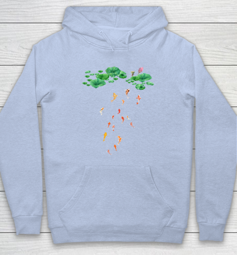 Watercolor Japanese Koi Fish Goldfish Lily Pad Lotus Leaf Beauty Hoodie 5