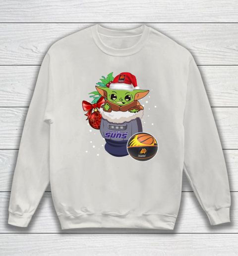 Phoenix Suns Christmas Baby Yoda Star Wars Funny Happy NBA Sweatshirt 10