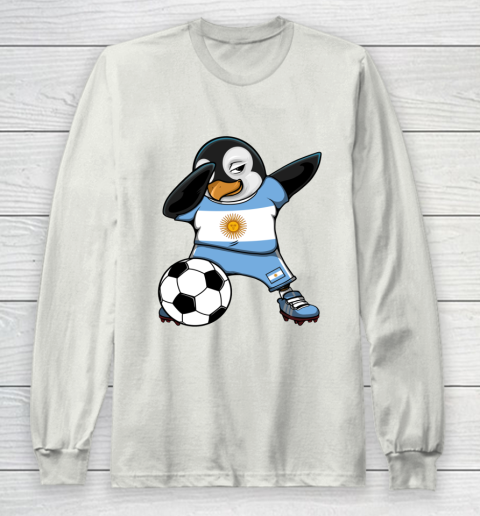 Dabbing Penguin Argentina Soccer Fans Jersey Football Lovers Long Sleeve T-Shirt 9