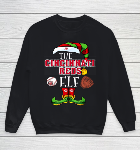 Cincinnati Reds Christmas ELF Funny MLB Youth Sweatshirt