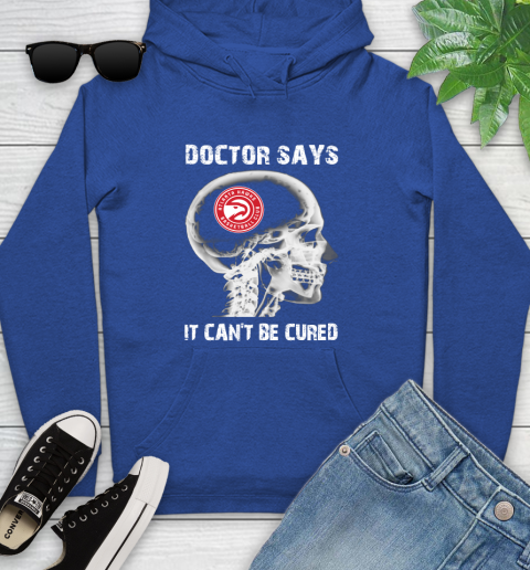 NBA Atlanta Hawks Basketball Skull It Can't Be Cured Shirt Youth Hoodie 9