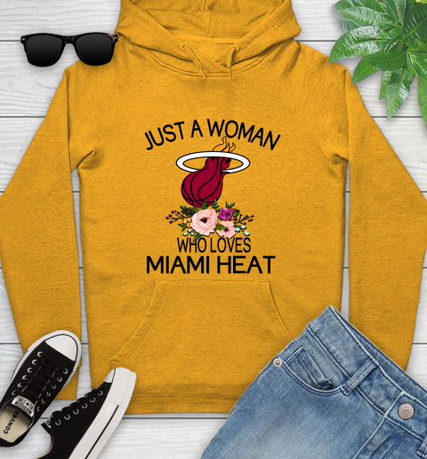 NBA Just A Woman Who Loves Miami Heat Basketball Sports Youth Hoodie 2