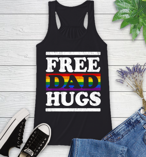 Nurse Shirt Vintage Free dad hugs rainbow Love LGBT Gay lesbian pride T Shirt Racerback Tank