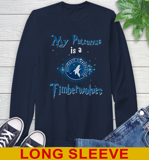 NBA Basketball Harry Potter My Patronus Is A Minnesota Timberwolves Long Sleeve T-Shirt 3