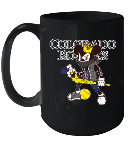 Colorado Rockies MLB Baseball Mickey Peace Sign Sports Ceramic Mug 15oz 2