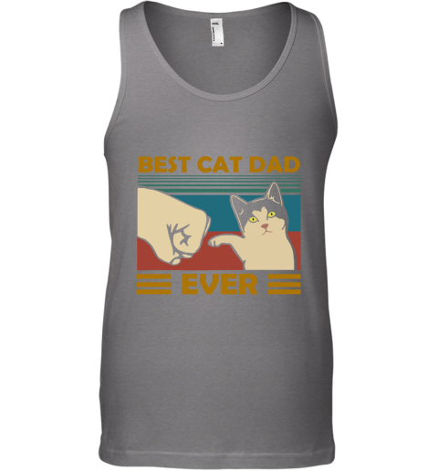 lsvh best cat dad ever fist dash with cat vintage unisex tank 17 front graphite heather
