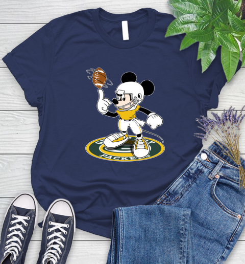 NFL Football Green Bay Packers Cheerful Mickey Disney Shirt Women's T-Shirt 12