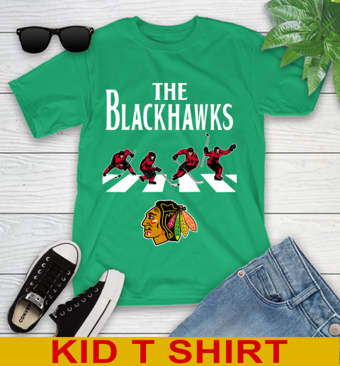 NHL Hockey Chicago Blackhawks The Beatles Rock Band Shirt Youth T-Shirt 7