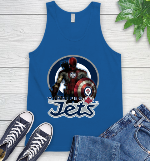NHL Captain America Thor Spider Man Hawkeye Avengers Endgame Hockey Winnipeg Jets Tank Top 5