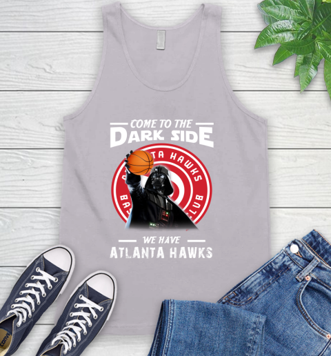 NBA Come To The Dark Side We Have Atlanta Hawks Star Wars Darth Vader Basketball Tank Top 3