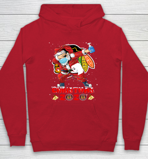 Chicago Blackhawks Funny Santa Claus Dabbing Christmas 2020 NHL Hoodie 7
