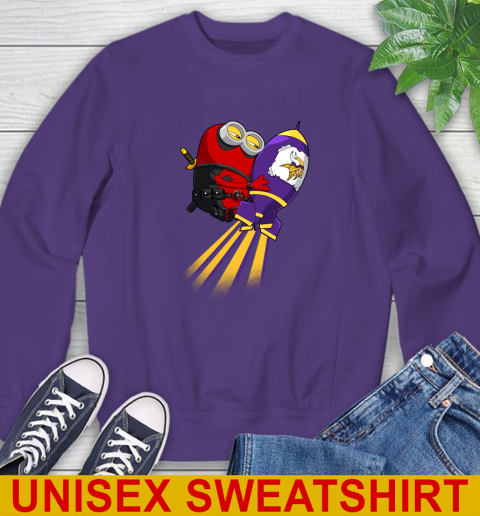 NFL Football Minnesota Vikings Deadpool Minion Marvel Shirt Sweatshirt 4