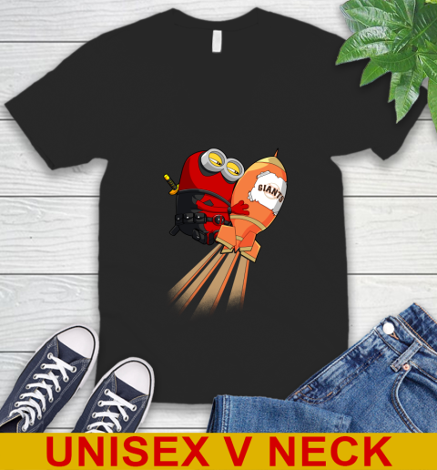 MLB Baseball San Francisco Giants Deadpool Minion Marvel Shirt V-Neck T-Shirt