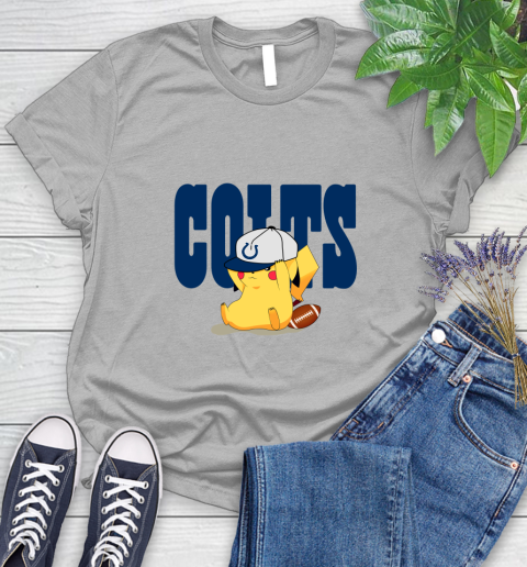 NFL Pikachu Football Sports Indianapolis Colts Women's T-Shirt 5
