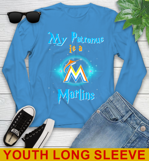 MLB Baseball Harry Potter My Patronus Is A Miami Marlins Youth Long Sleeve 8
