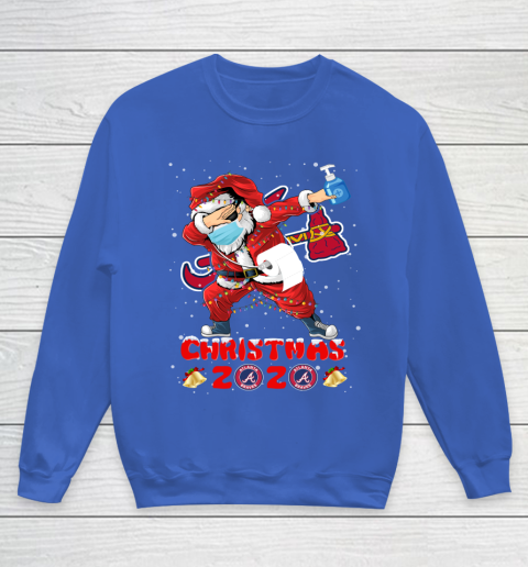 Atlanta Braves Funny Santa Claus Dabbing Christmas 2020 MLB Youth Sweatshirt 6