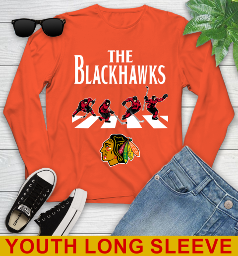 NHL Hockey Chicago Blackhawks The Beatles Rock Band Shirt Youth Long Sleeve 3
