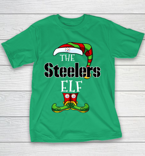 Pittsburgh Steelers Christmas ELF Funny NFL Youth T-Shirt 3