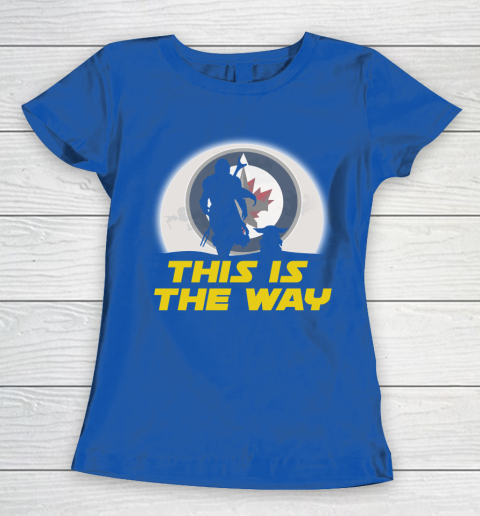 Winnipeg Jets NHL Ice Hockey Star Wars Yoda And Mandalorian This Is The Way Women's T-Shirt 8