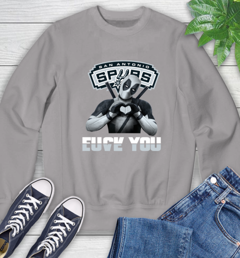 NBA San Antonio Spurs Deadpool Love You Fuck You Basketball Sports Sweatshirt 5