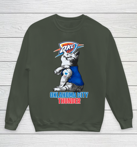 NBA Basketball My Cat Loves Oklahoma City Thunder Youth Sweatshirt 8