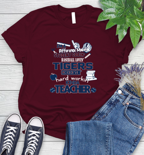 Detroit Tigers MLB I'm A Difference Making Student Caring Baseball Loving Kinda Teacher Women's T-Shirt 7