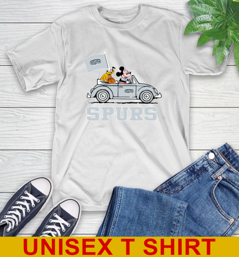 NBA Basketball San Antonio Spurs Pluto Mickey Driving Disney Shirt T-Shirt